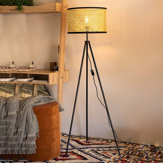 Rattan Stativ Stehleuchte