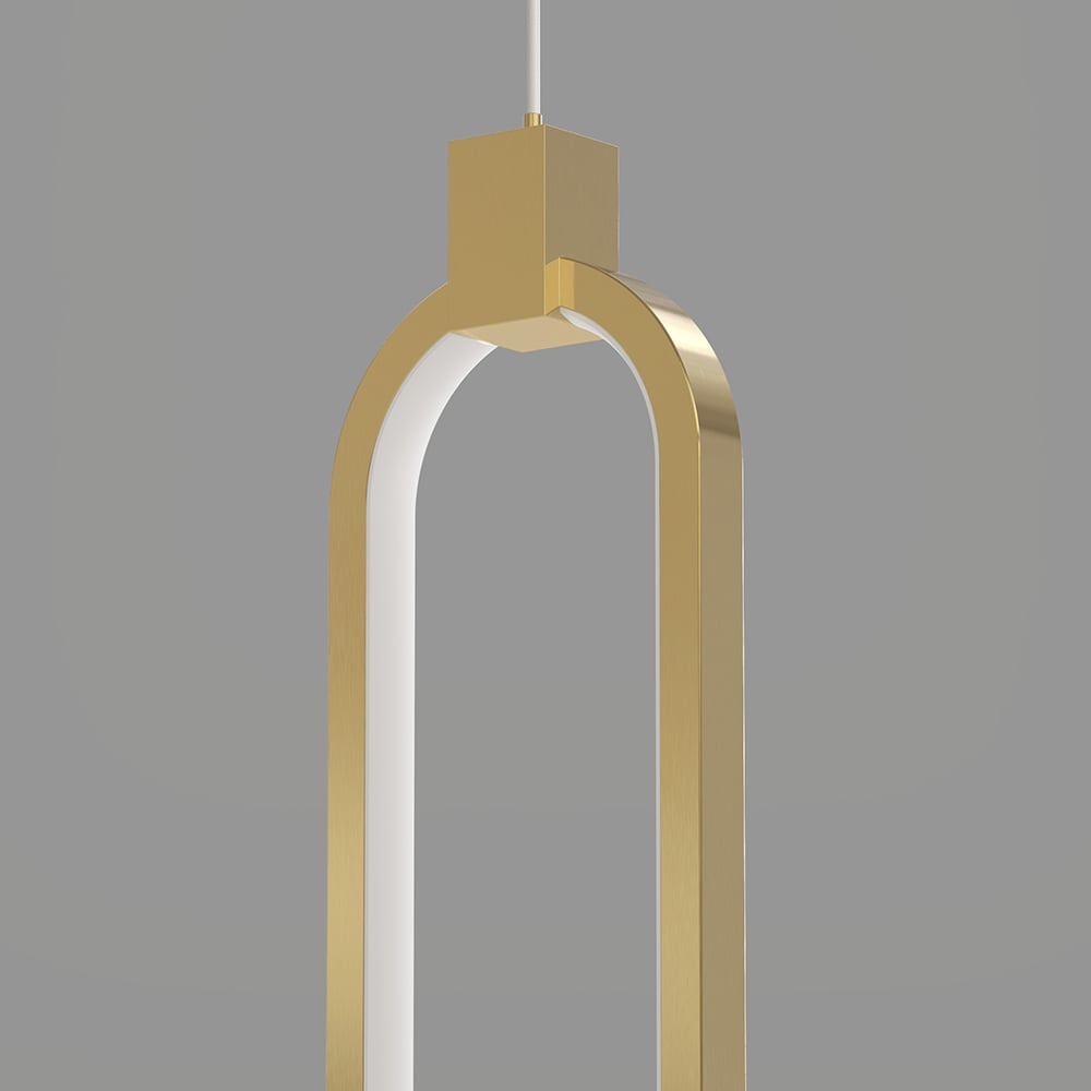 2-Lichtkreis Pendelleuchte Goldmessing Charmed Hängelampe